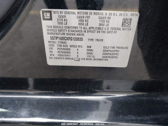 Photo 8 VIN: 3GTP1UECXFG120835 - GMC SIERRA 1500 