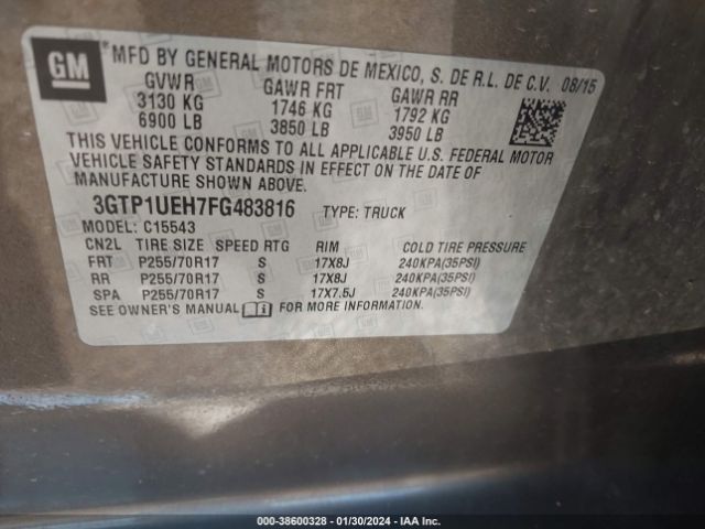 Photo 8 VIN: 3GTP1UEH7FG483816 - GMC SIERRA 1500 