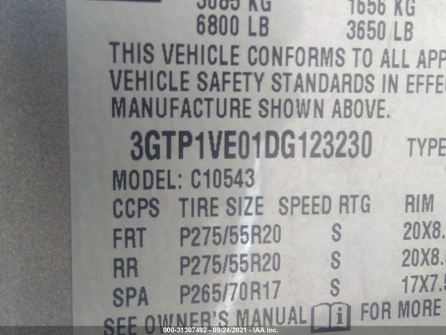 Photo 8 VIN: 3GTP1VE01DG123230 - GMC SIERRA 1500 