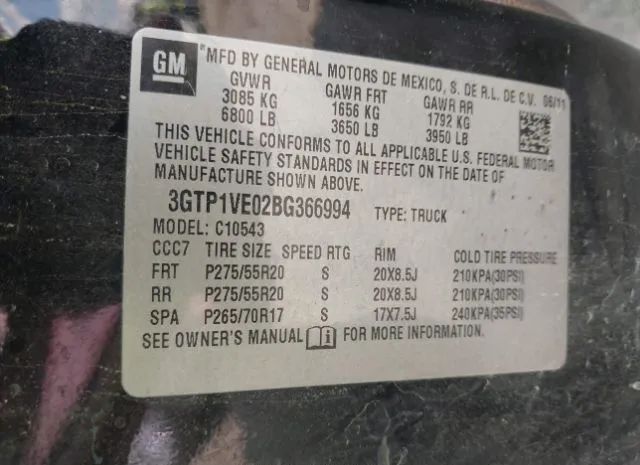 Photo 8 VIN: 3GTP1VE02BG366994 - GMC SIERRA 1500 