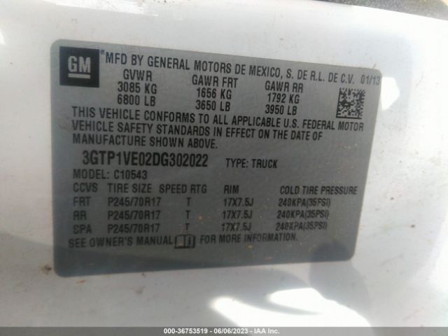 Photo 8 VIN: 3GTP1VE02DG302022 - GMC SIERRA 1500 