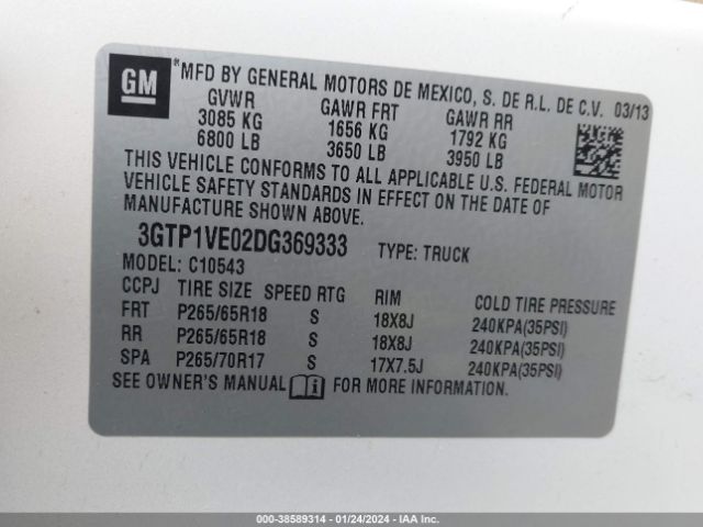 Photo 8 VIN: 3GTP1VE02DG369333 - GMC SIERRA 1500 