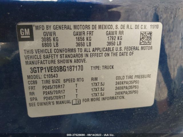 Photo 8 VIN: 3GTP1VE03BG187170 - GMC SIERRA 1500 