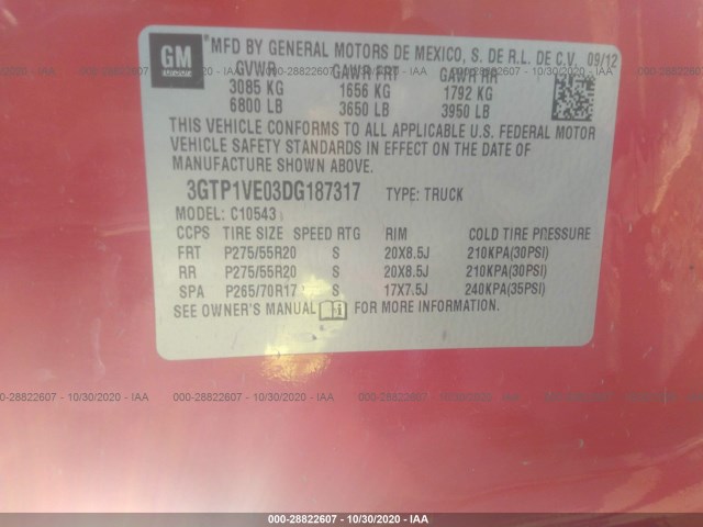 Photo 8 VIN: 3GTP1VE03DG187317 - GMC SIERRA 1500 