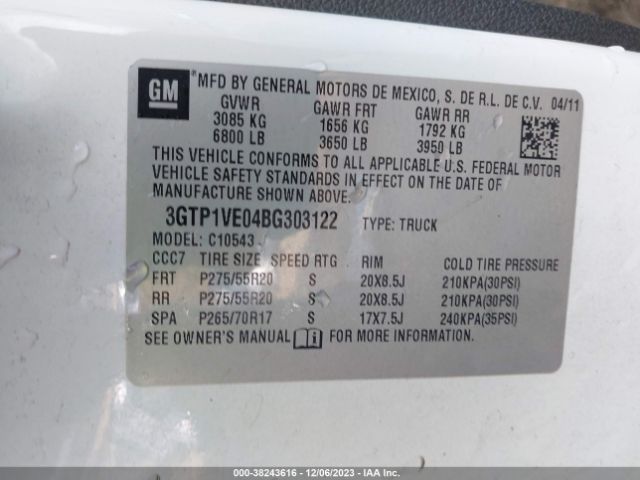 Photo 8 VIN: 3GTP1VE04BG303122 - GMC SIERRA 1500 