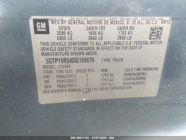 Photo 8 VIN: 3GTP1VE04DG165679 - GMC SIERRA 1500 