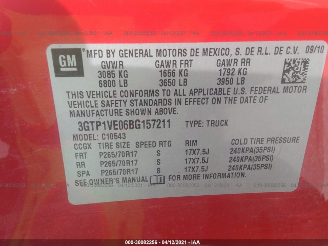 Photo 8 VIN: 3GTP1VE06BG157211 - GMC SIERRA 1500 