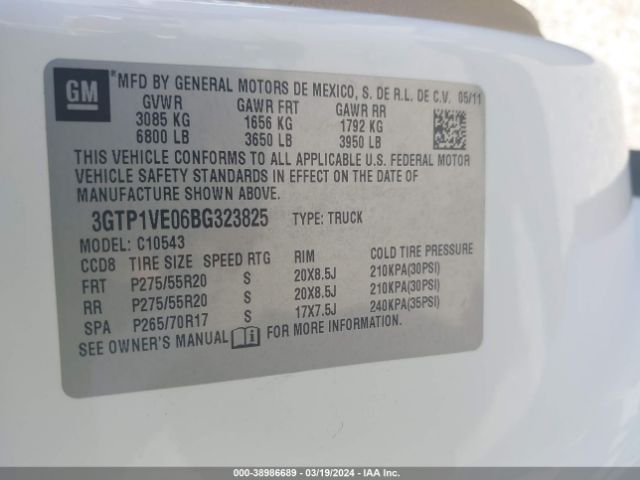 Photo 8 VIN: 3GTP1VE06BG323825 - GMC SIERRA 1500 