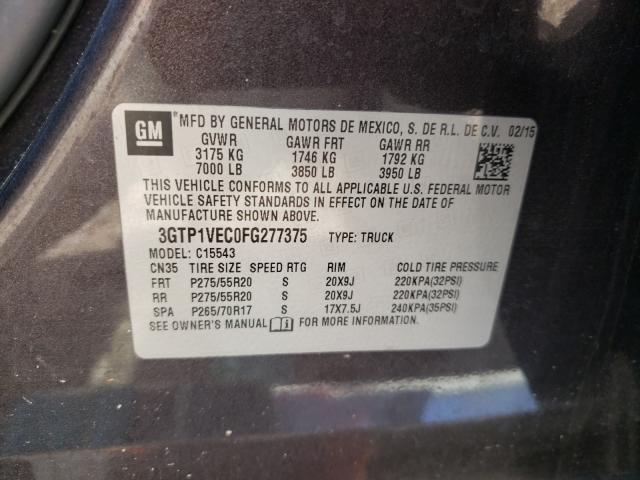 Photo 9 VIN: 3GTP1VEC0FG277375 - GMC SIERRA C15 