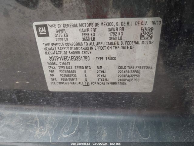 Photo 8 VIN: 3GTP1VEC1EG281790 - GMC SIERRA 1500 