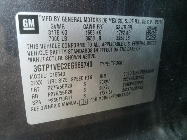 Photo 9 VIN: 3GTP1VEC2EG569740 - GMC SIERRA C15 