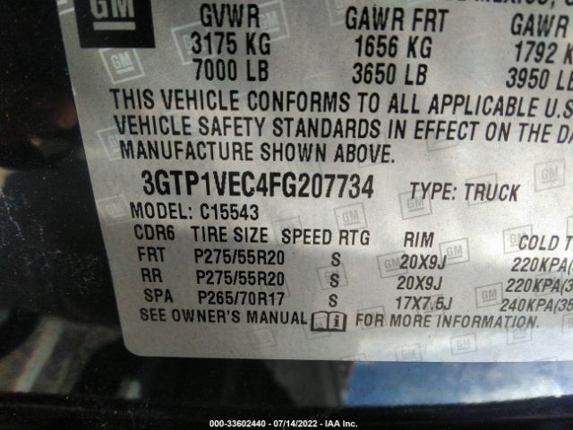 Photo 8 VIN: 3GTP1VEC4FG207734 - GMC SIERRA 1500 