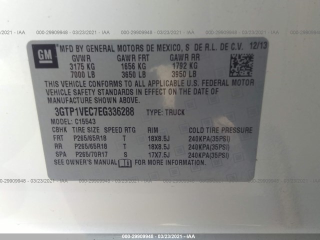 Photo 8 VIN: 3GTP1VEC7EG336288 - GMC SIERRA 1500 