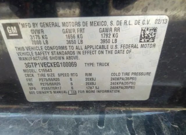 Photo 8 VIN: 3GTP1VECXEG100069 - GMC SIERRA 1500 