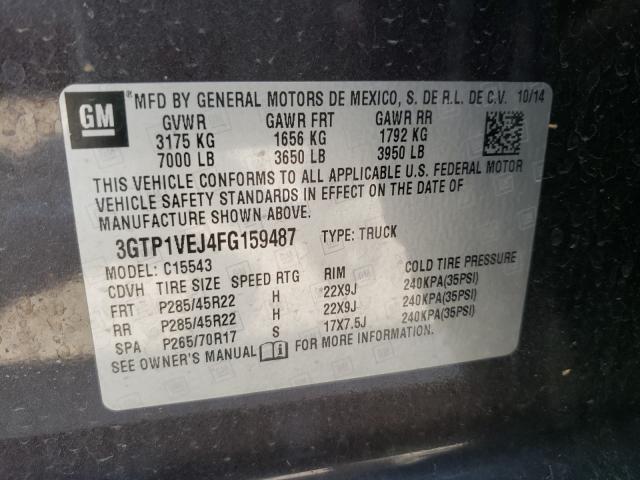 Photo 9 VIN: 3GTP1VEJ4FG159487 - GMC SIERRA C15 