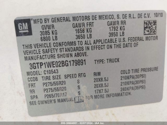 Photo 8 VIN: 3GTP1WE02BG179891 - GMC SIERRA 1500 