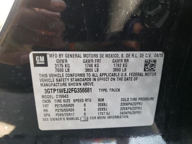 Photo 9 VIN: 3GTP1WEJ2FG356681 - GMC SIERRA C15 