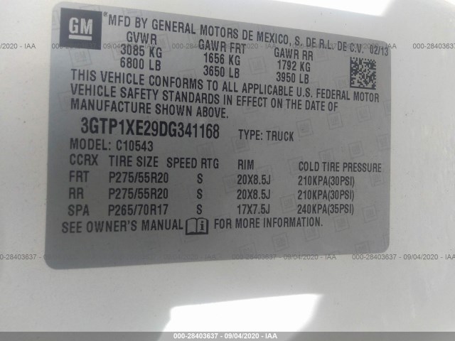 Photo 8 VIN: 3GTP1XE29DG341168 - GMC SIERRA 1500 