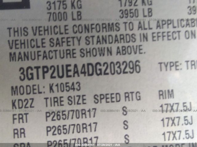 Photo 8 VIN: 3GTP2UEA4DG203296 - GMC SIERRA 1500 