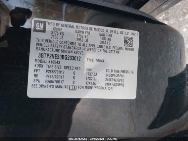 Photo 8 VIN: 3GTP2VE30BG233612 - GMC SIERRA 1500 