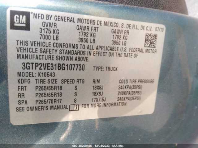 Photo 8 VIN: 3GTP2VE31BG107730 - GMC SIERRA 1500 