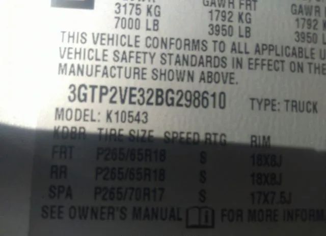 Photo 8 VIN: 3GTP2VE32BG298610 - GMC SIERRA 1500 