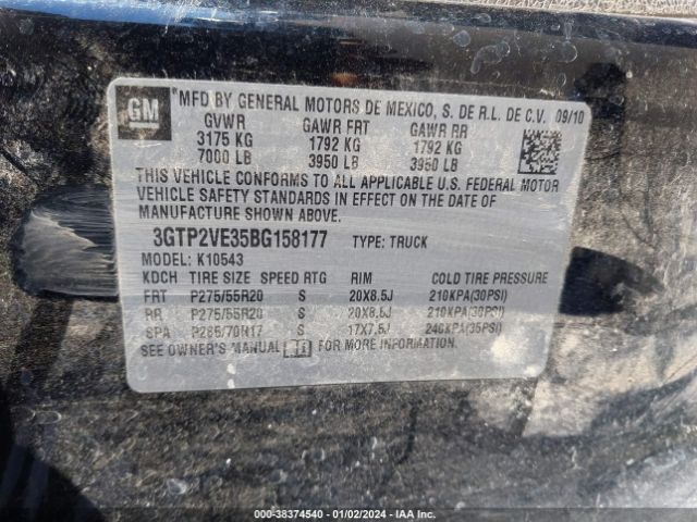 Photo 8 VIN: 3GTP2VE35BG158177 - GMC SIERRA 1500 