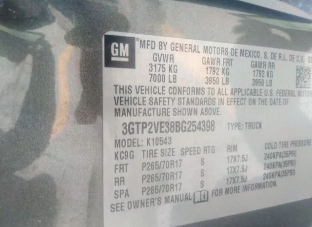 Photo 8 VIN: 3GTP2VE38BG254398 - GMC SIERRA 1500 