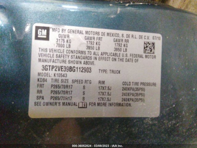 Photo 8 VIN: 3GTP2VE39BG112903 - GMC SIERRA 1500 