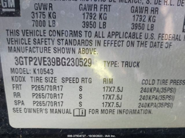 Photo 8 VIN: 3GTP2VE39BG230529 - GMC SIERRA 1500 