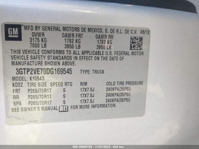 Photo 8 VIN: 3GTP2VE70DG169545 - GMC SIERRA 1500 