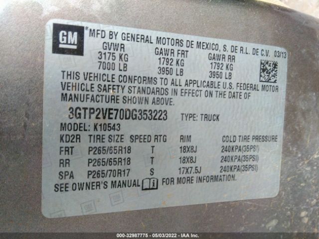 Photo 8 VIN: 3GTP2VE70DG353223 - GMC SIERRA 1500 