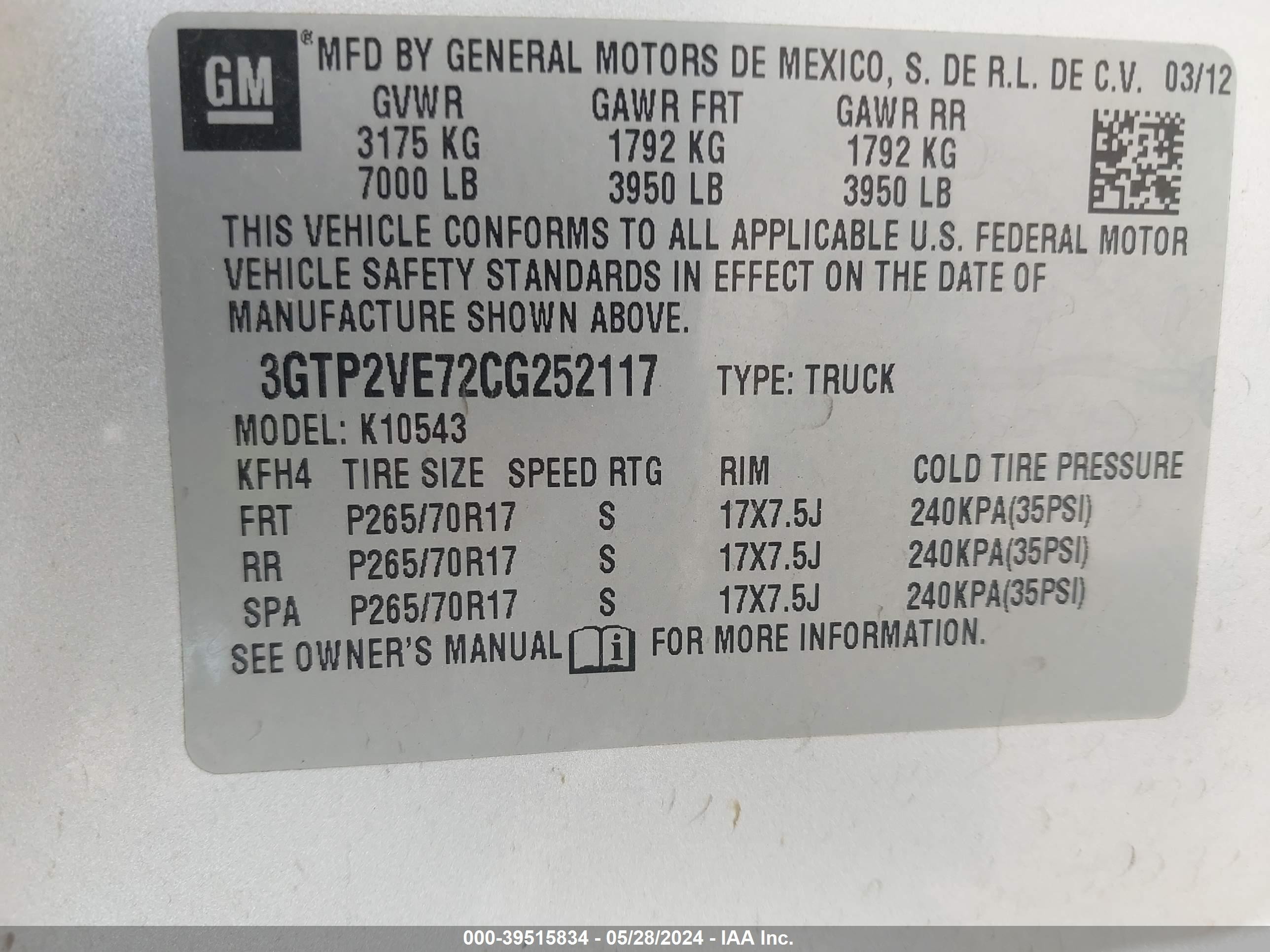 Photo 8 VIN: 3GTP2VE72C6252117 - GMC SIERRA 