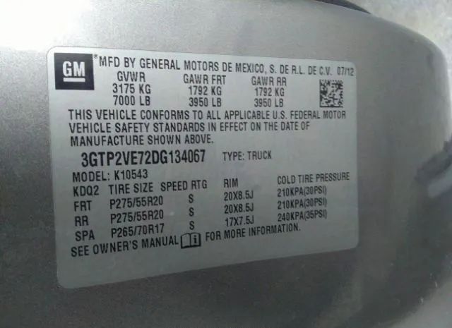 Photo 8 VIN: 3GTP2VE72DG134067 - GMC SIERRA 1500 