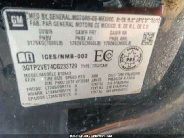 Photo 8 VIN: 3GTP2VE74CG233729 - GMC SIERRA 1500 