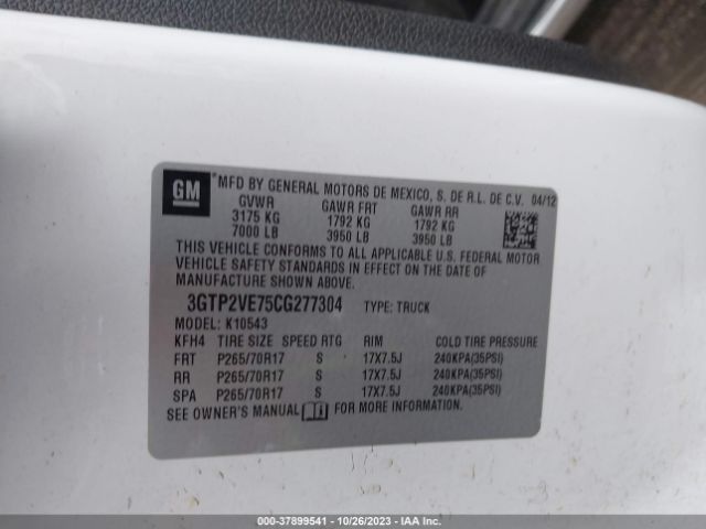 Photo 8 VIN: 3GTP2VE75CG277304 - GMC SIERRA 1500 