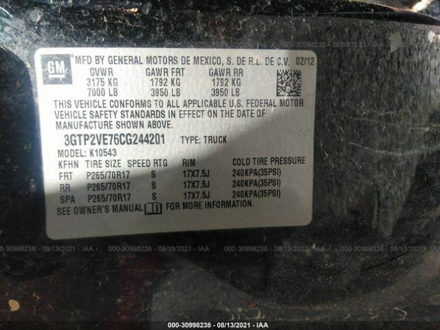 Photo 8 VIN: 3GTP2VE76CG244201 - GMC SIERRA 1500 