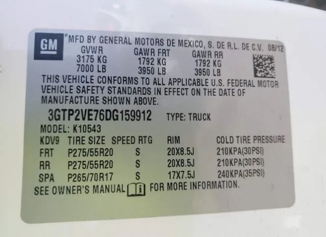 Photo 8 VIN: 3GTP2VE76DG159912 - GMC SIERRA 1500 