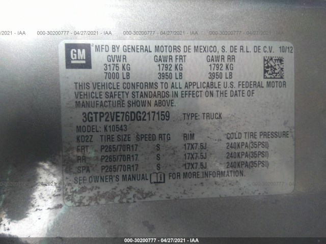 Photo 8 VIN: 3GTP2VE76DG217159 - GMC SIERRA 1500 