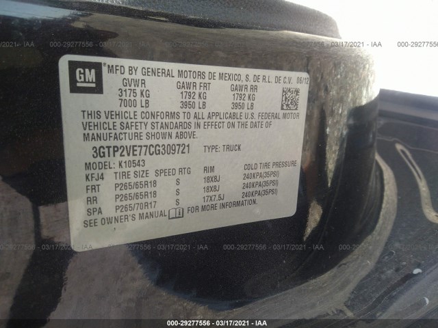 Photo 8 VIN: 3GTP2VE77CG309721 - GMC SIERRA 1500 