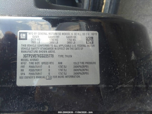 Photo 8 VIN: 3GTP2VE7XCG225778 - GMC SIERRA 1500 