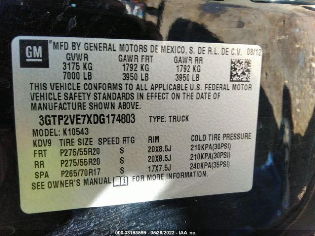 Photo 8 VIN: 3GTP2VE7XDG174803 - GMC SIERRA 1500 