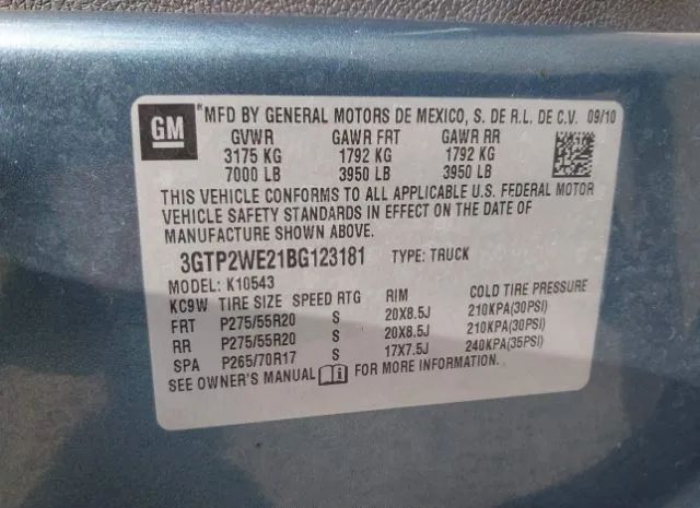 Photo 8 VIN: 3GTP2WE21BG123181 - GMC SIERRA 1500 