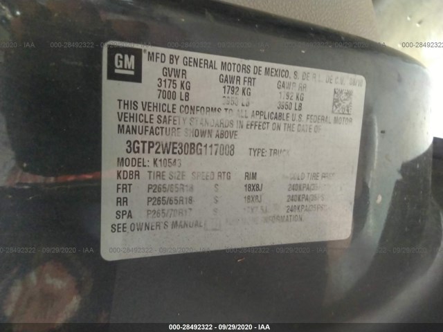 Photo 8 VIN: 3GTP2WE30BG117008 - GMC SIERRA 1500 