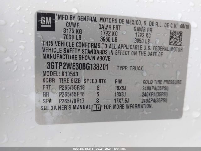 Photo 8 VIN: 3GTP2WE30BG138201 - GMC SIERRA 