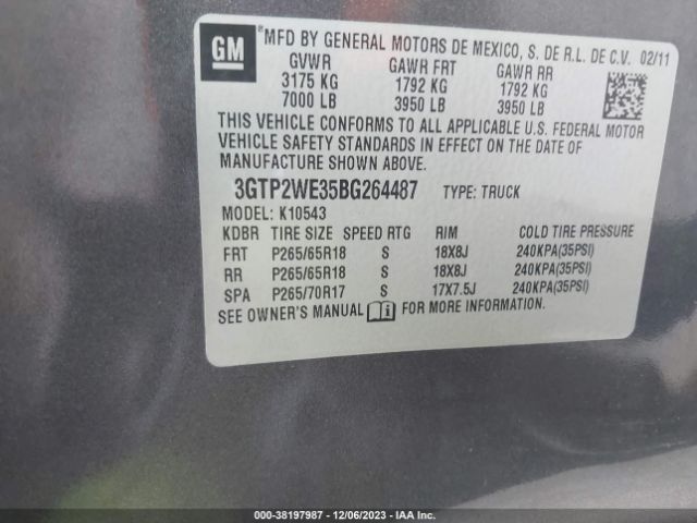 Photo 8 VIN: 3GTP2WE35BG264487 - GMC SIERRA 1500 