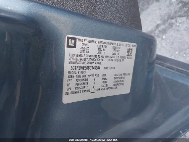 Photo 8 VIN: 3GTP2WE36BG149364 - GMC SIERRA 1500 