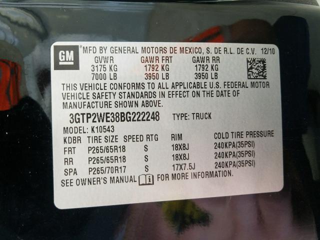 Photo 9 VIN: 3GTP2WE38BG222248 - GMC SIERRA K15 