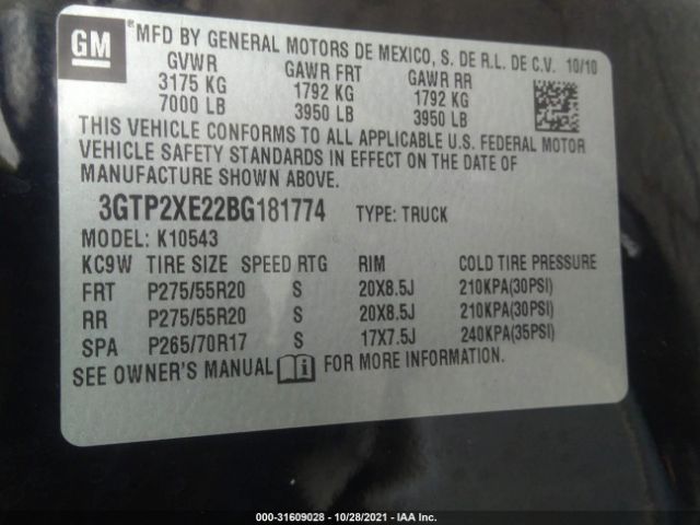 Photo 8 VIN: 3GTP2XE22BG181774 - GMC SIERRA 1500 