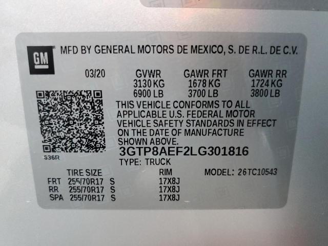 Photo 11 VIN: 3GTP8AEF2LG301816 - GMC SIERRA C15 